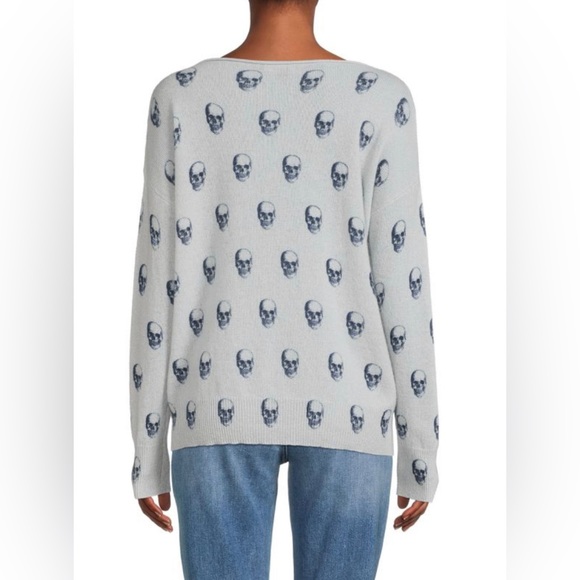 360 CASHMERE💕Gemma Skull Dropped Shoulder Cashmere Sweater Size S - Picture 3 of 13
